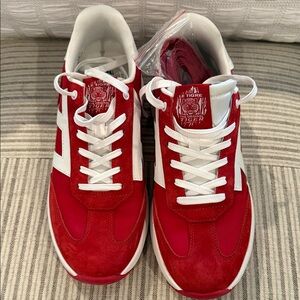 Le Tigre Red and White Women's Athletic Shoes